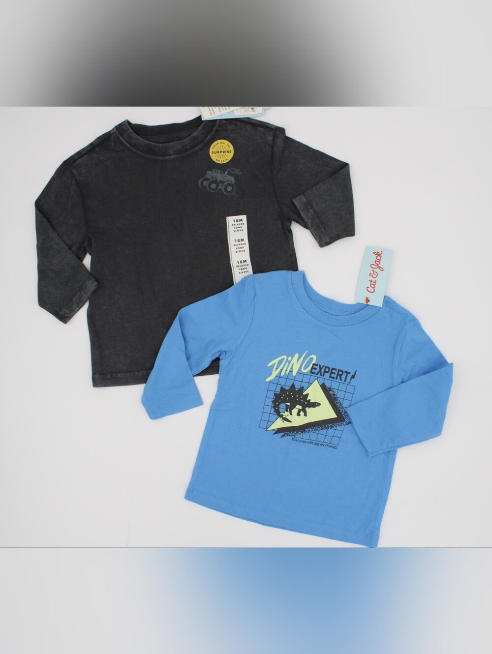 Cat & Jack Boys 2pc Long Sleeve Shirts Blue Black 18M